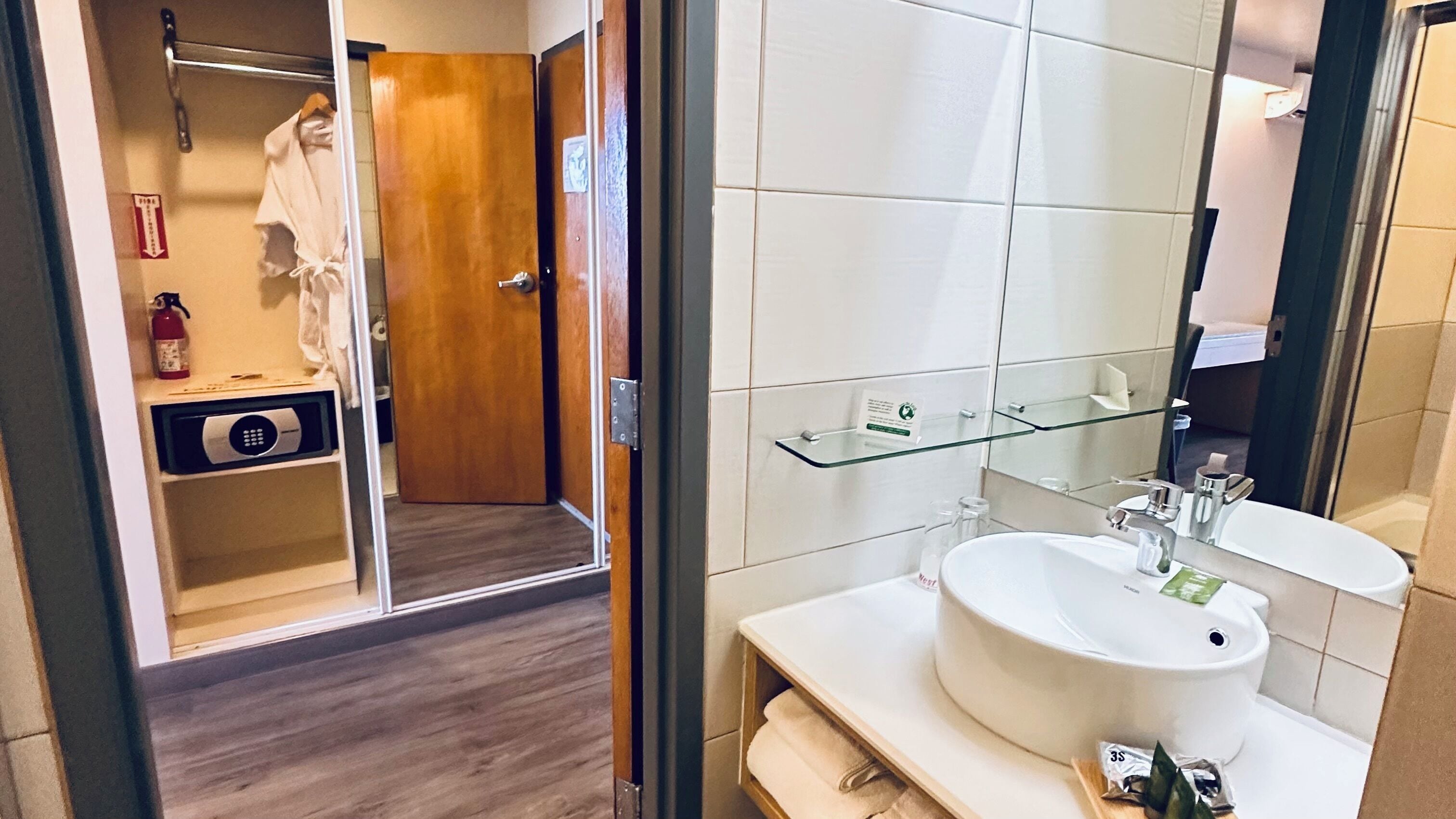 rainfall showerhead, free toiletries, hair dryer, bathrobes