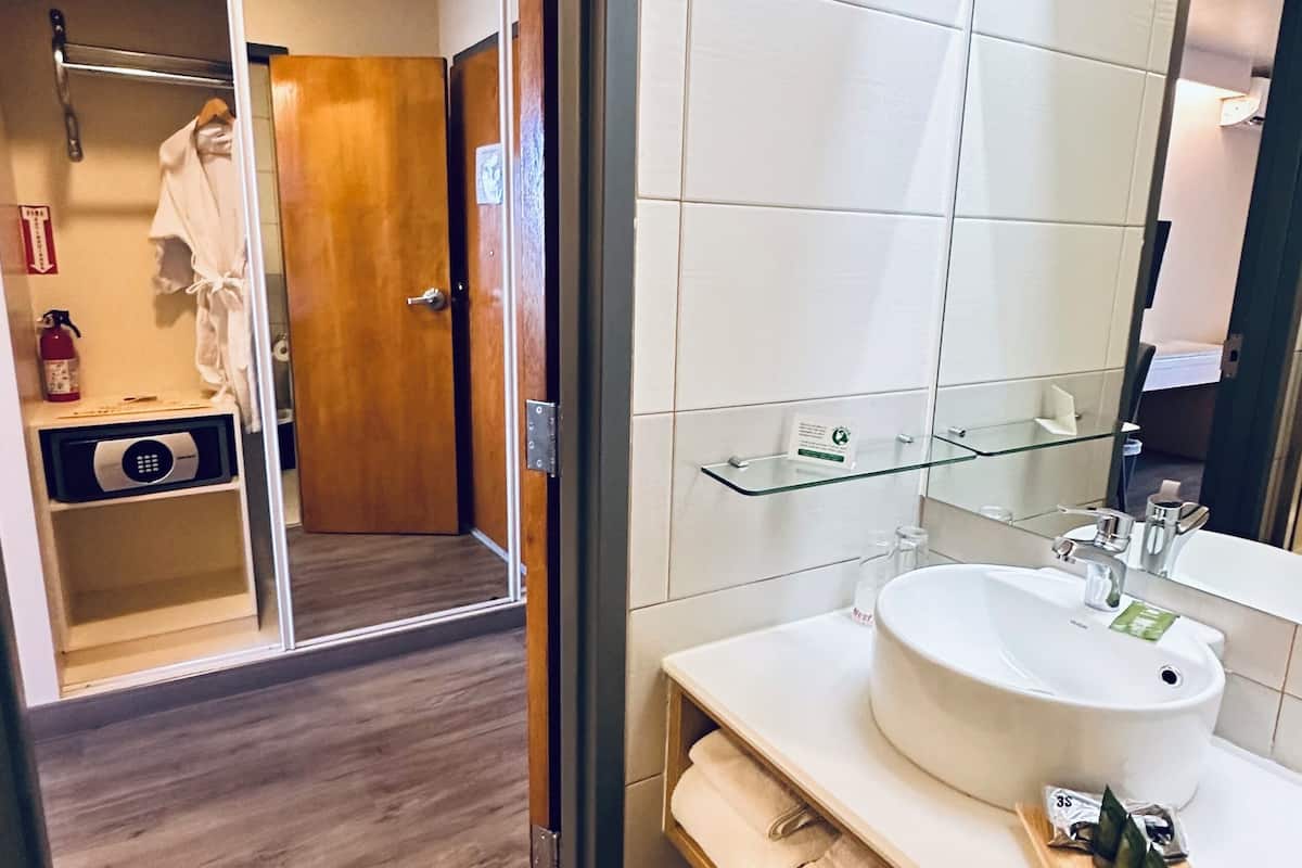 rainfall showerhead, free toiletries, hair dryer, bathrobes