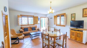 电视、壁炉、DVD 播放器、立体声音响