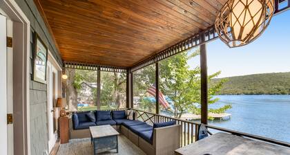 Unique & charming lakefront home with screened-in patio