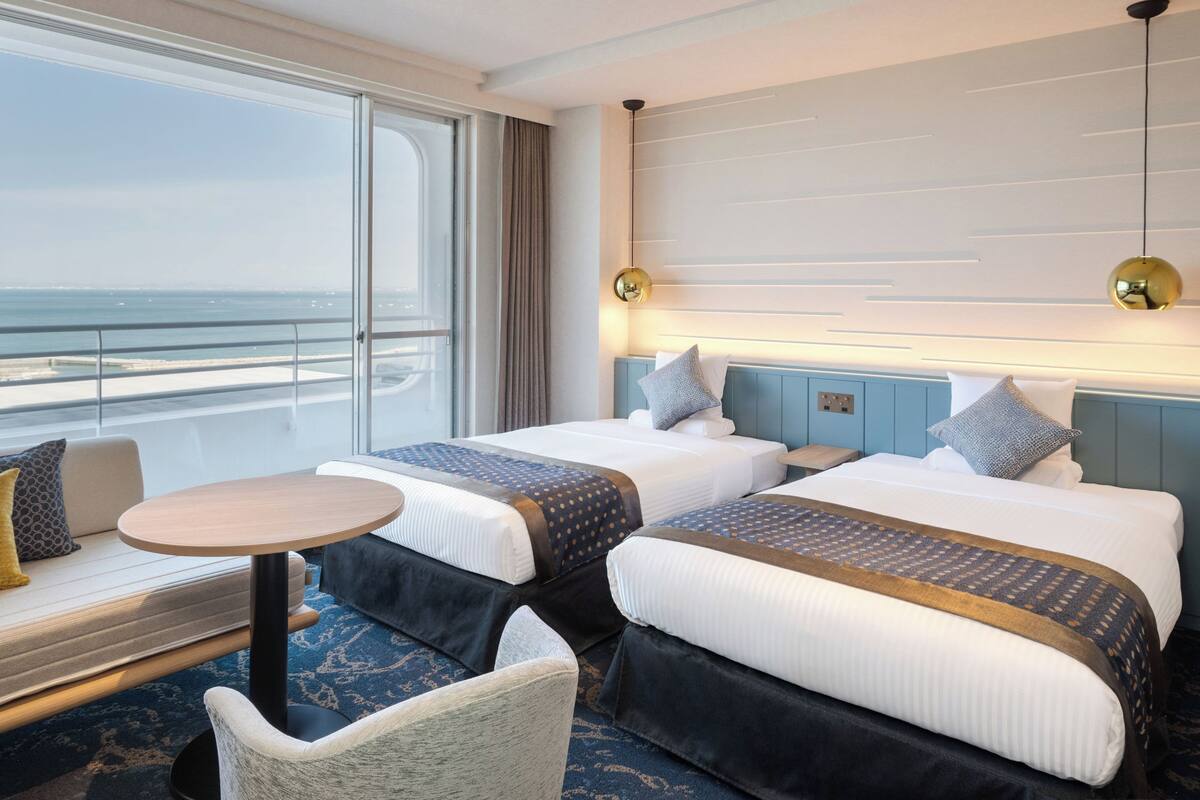 舒適雙床房, 非吸煙房, 海景 (with Private Bathroom) | 客房內保險箱、床單