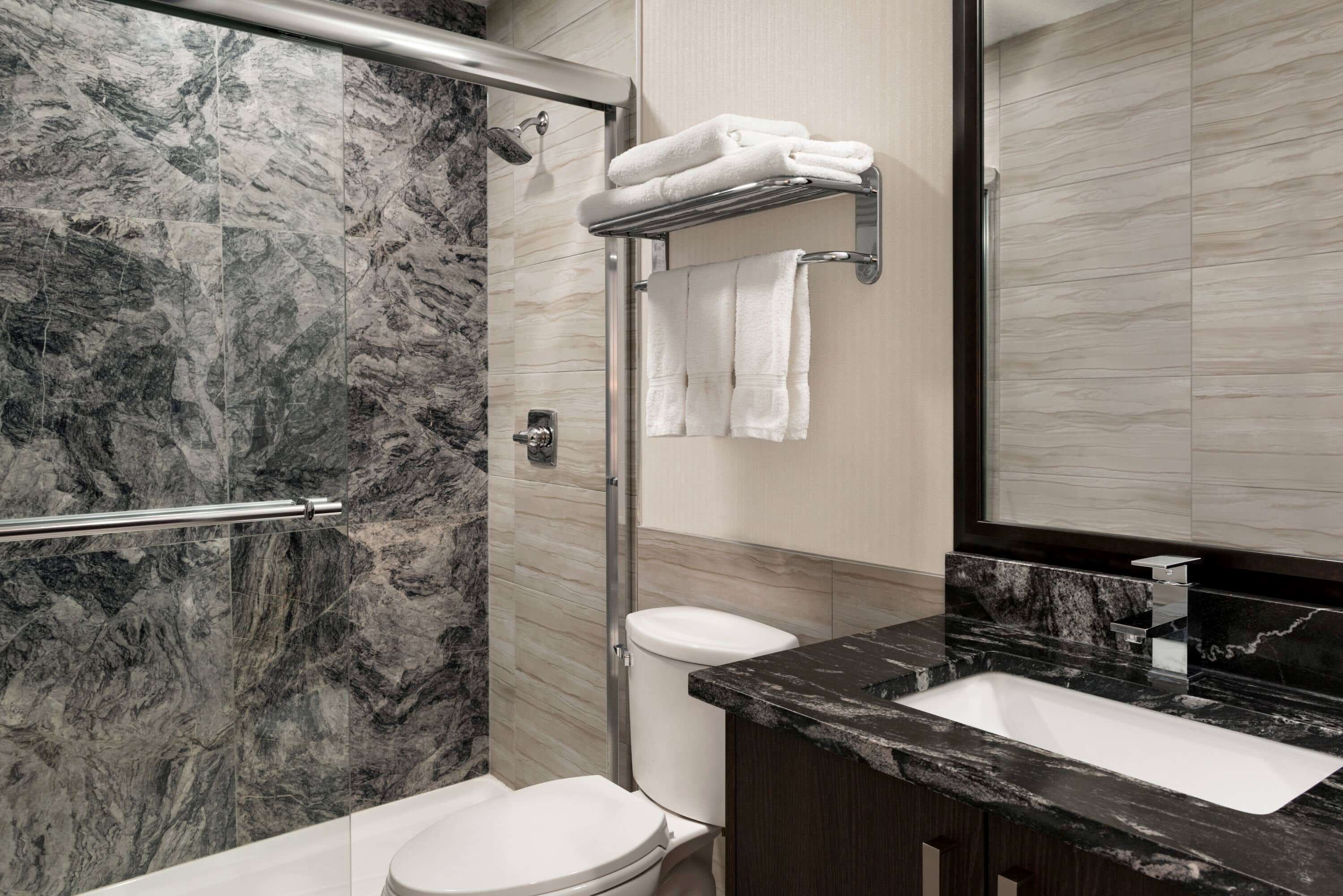 free toiletries, hair dryer, towels