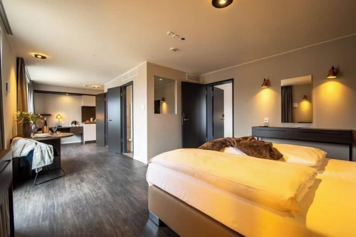 Hypo-allergenic bedding available, in-room safe, laptop workspace