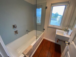 Combined shower/bathtub