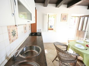 Fridge, oven, dishwasher, coffee/tea maker