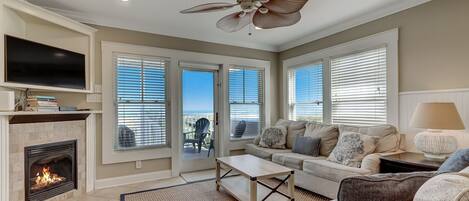 TV, fireplace, DVD player