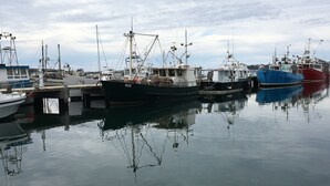 A marina with several boats docked at the pier. - George River Park (Prestige House, 100 Acres, Animals, Bay/Mountain/Town Views) (St Helens)