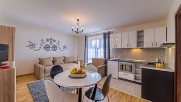 Exclusive Apartment | Private kitchen | Microwave, oven, stovetop, electric kettle