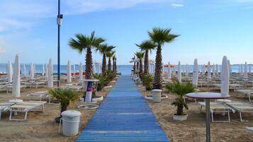 Plage privée, sable blanc, bar de plage