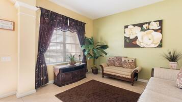 House, 6 Bedrooms, Private Pool (4 Bathrooms) | Living area | 42-inch LCD TV with cable channels, TV, DVD player