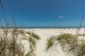A beach with sand dunes and a clear blue sky. - Beachy Getaway–Cozy, Clean & Equipped w/ All Essentials! Relax, Enjoy & Refresh! (St. Augustine)