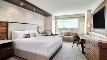 Premium bedding, down comforters, pillowtop beds, in-room safe