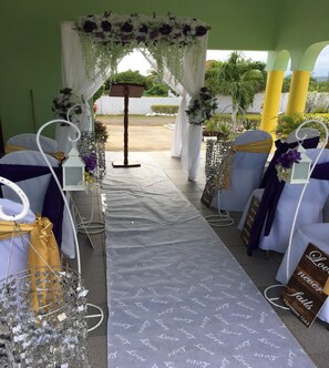 Outdoor banquet area