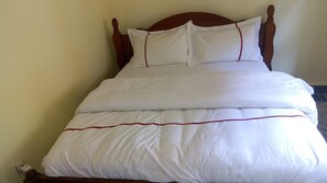Desk, bed sheets