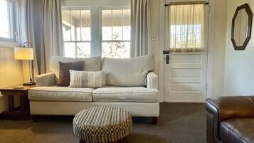 Una Smart TV, una chimenea, libros