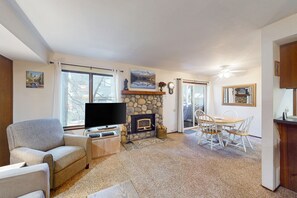 TV, fireplace, ping pong, stereo