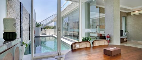 Villa, 1 Bedroom, Private Pool | Private kitchen | Fridge, microwave, stovetop, coffee/tea maker