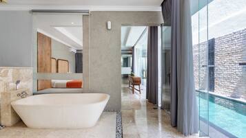 Standard Villa, 2 Single Beds, Private Pool | Bathroom | Separate bathtub and shower, rainfall showerhead, designer toiletries