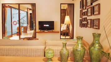 Villa Deluxe, 1 chambre, piscine privée | Coin séjour