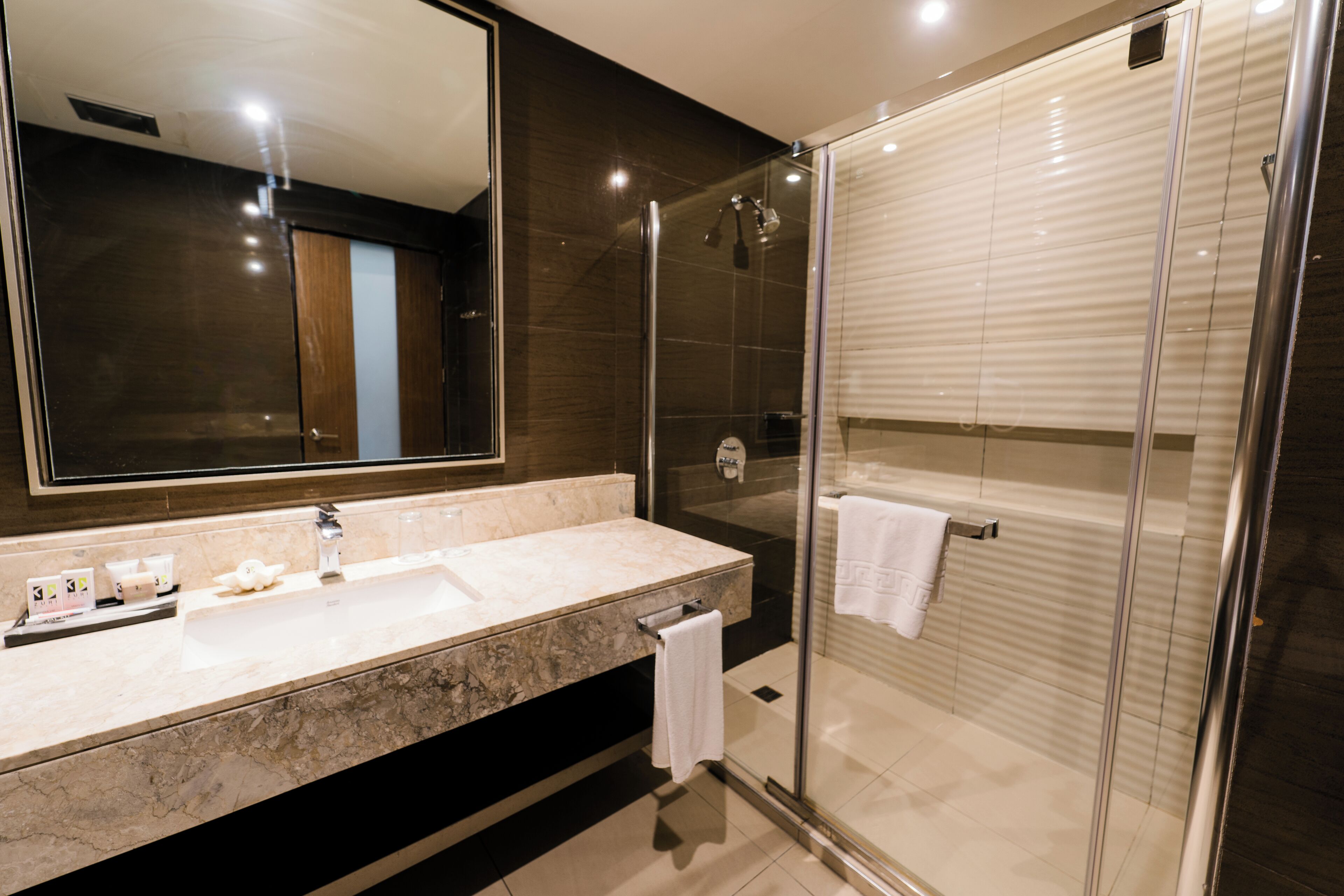 shower, free toiletries, hair dryer, slippers