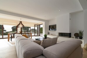 TV, fireplace, stereo