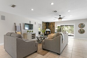 Smart TV, books, video library, offices