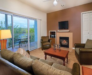 TV, fireplace, DVD player, ping pong