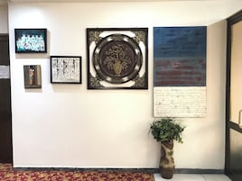 Minibar, desk, laptop workspace, soundproofing