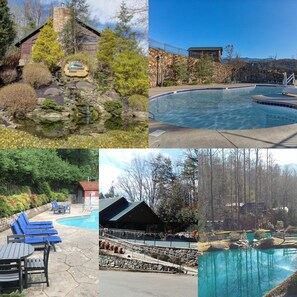 Experience a tranquil retreat amidst lush surroundings, with a pool, bar, and serene atmosphere.