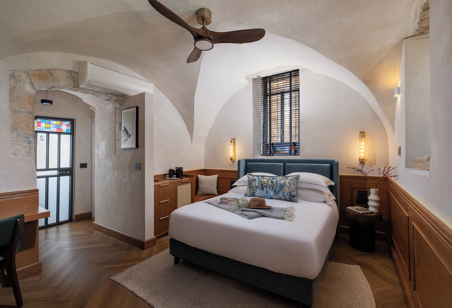 economy double room (the cave) | 1 bedroom, premium bedding, minibar, individually decorated