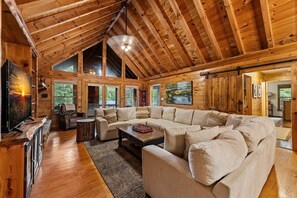 テレビ、暖炉、DVD プレーヤー、ステレオ