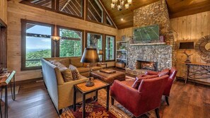 Smart TV, fireplace, DVD player - Sunrock View- Dog Friendly | Hot Tub | Screened Porch | Master on Main | Unbelievable Views (Blue Ridge)