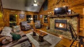 TV, fireplace, foosball - Rusty Rooster- Pet Friendly | Running Creek on Property | Paved Roads (Blue Ridge)
