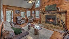 TV, fireplace, foosball - Rusty Rooster- Pet Friendly | Running Creek on Property | Paved Roads (Blue Ridge)