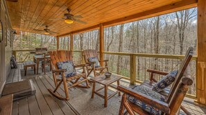 Terrace/patio - Rusty Rooster- Pet Friendly | Running Creek on Property | Paved Roads (Blue Ridge)