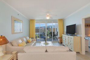 TV, DVD player, toys