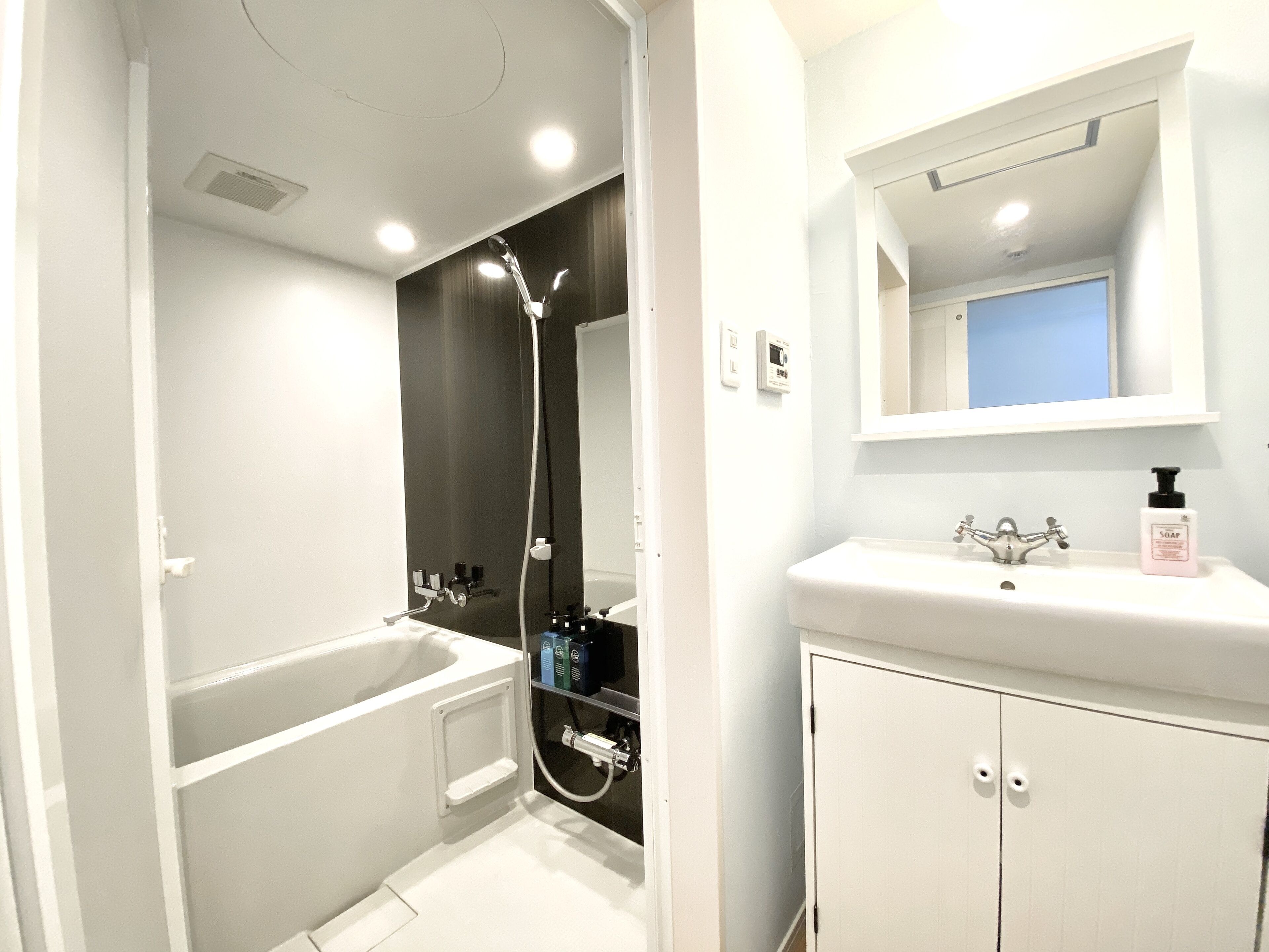 standard twin room, non smoking, refrigerator | bathroom | separate bathtub and shower, deep-soaking bathtub, free toiletries