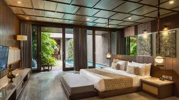 Luxury Villa, 1 Bedroom, Private Pool | Premium bedding, pillowtop beds, free minibar, desk