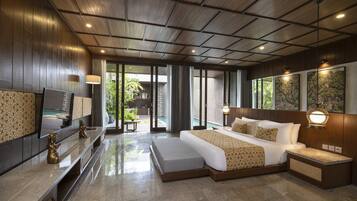 Luxury Villa, 1 Bedroom, Private Pool | Premium bedding, pillowtop beds, free minibar, desk