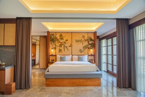 Suíte real (Bisma) | Roupas de cama premium, frigobar, cofres nos quartos, escrivaninha