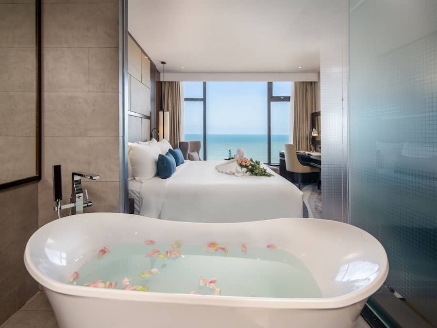 Free toiletries, hair dryer, bathrobes, slippers