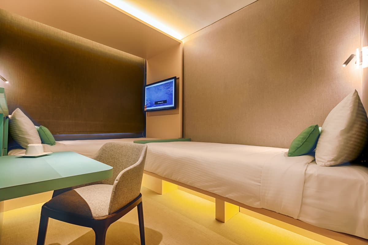 Upper Twin (No Windows) | Minibar, in-room safe, desk, blackout drapes