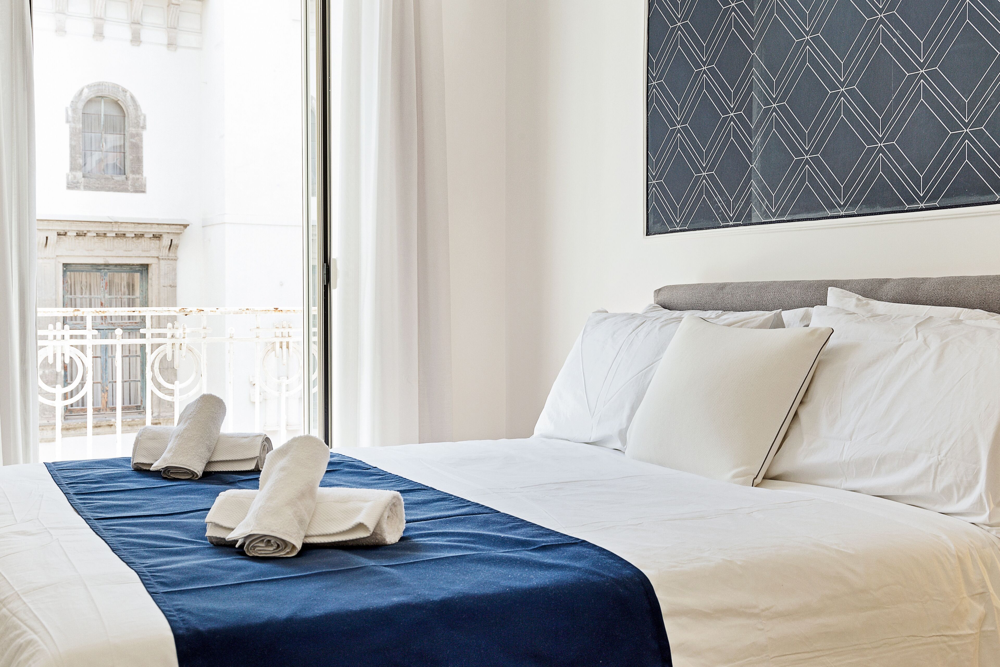 Apartment, 2 Schlafzimmer | 2 Schlafzimmer, laptopgeeigneter Arbeitsplatz, Bügeleisen/Bügelbrett
