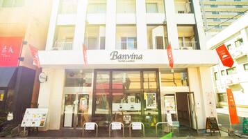 Stunning exterior of Banvita Teatro Angelo, featuring a prominent entrance and large windows.