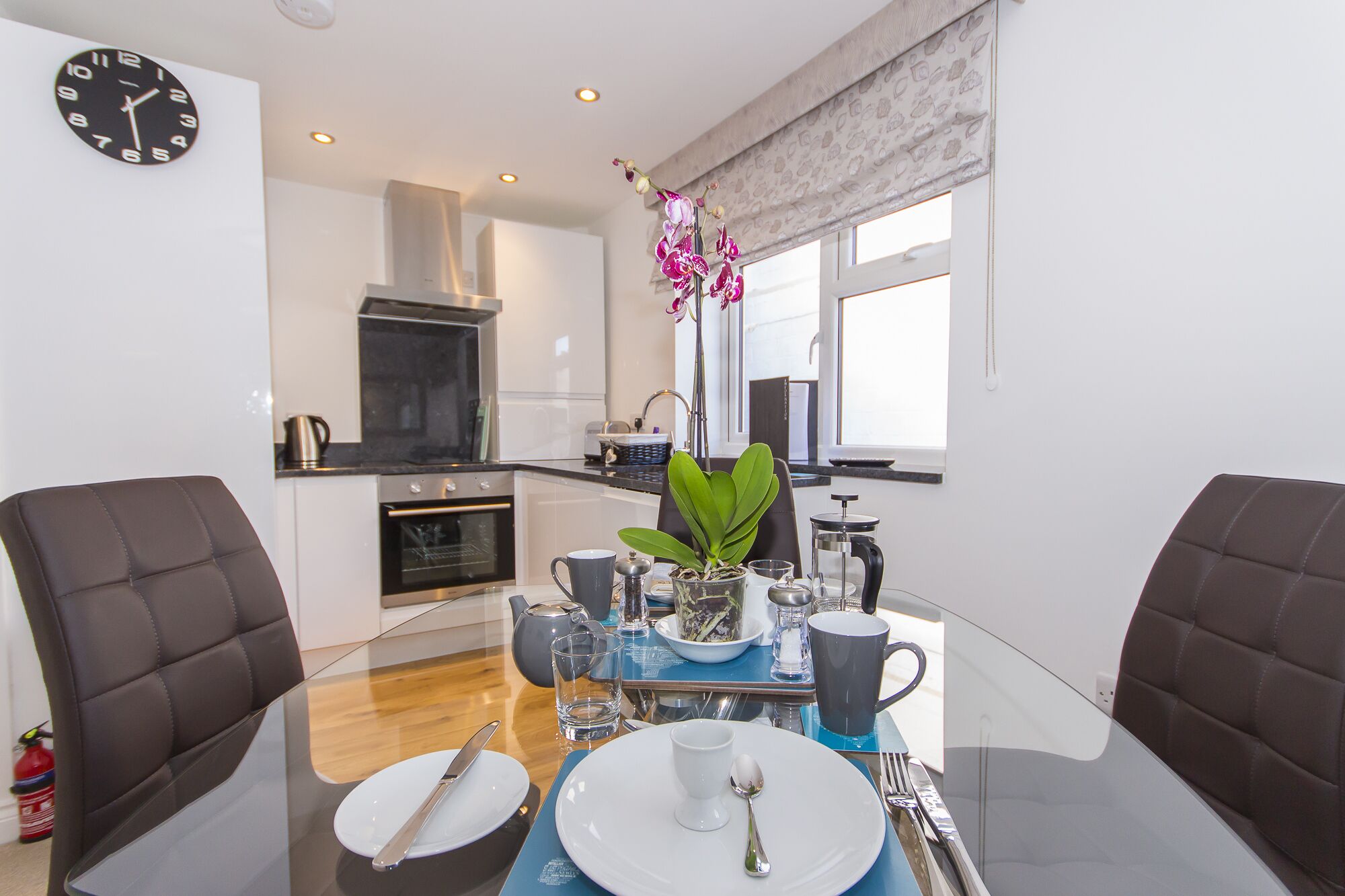 Fridge, microwave, oven, toaster