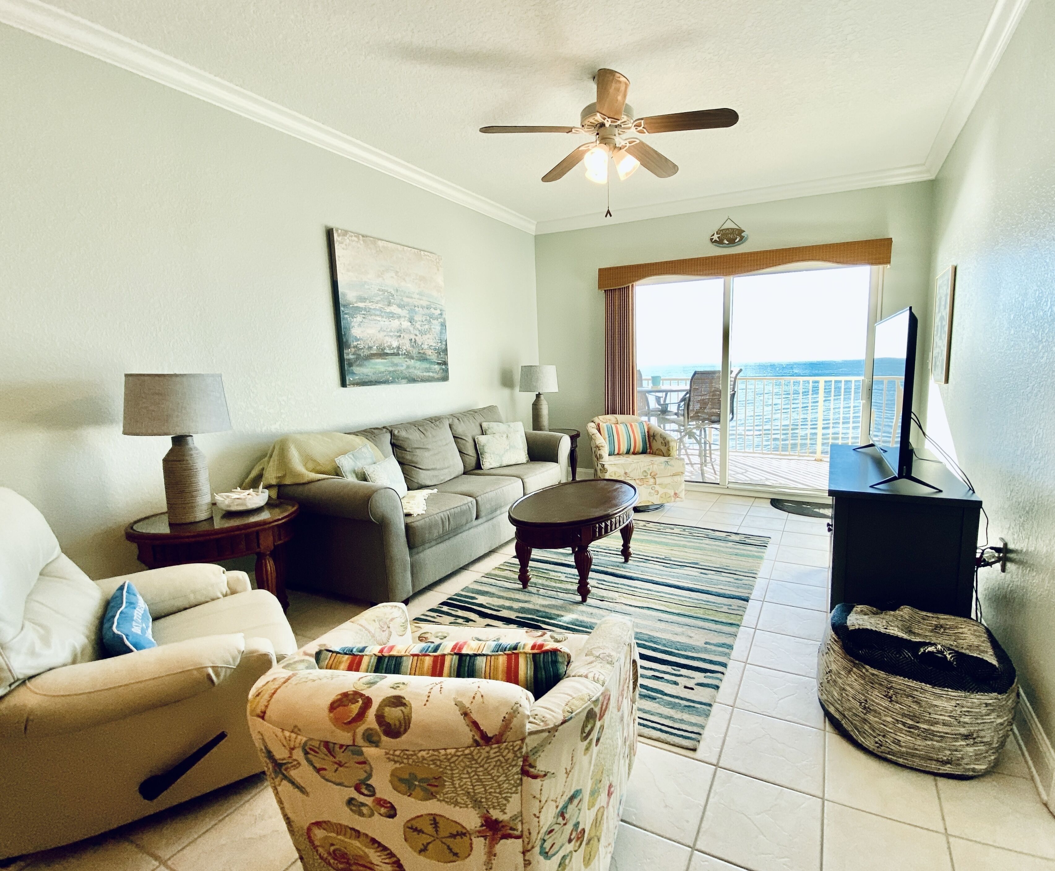 Condo, 2 Bedrooms, Balcony, Beachfront (804) | Living area | Flat-screen TV