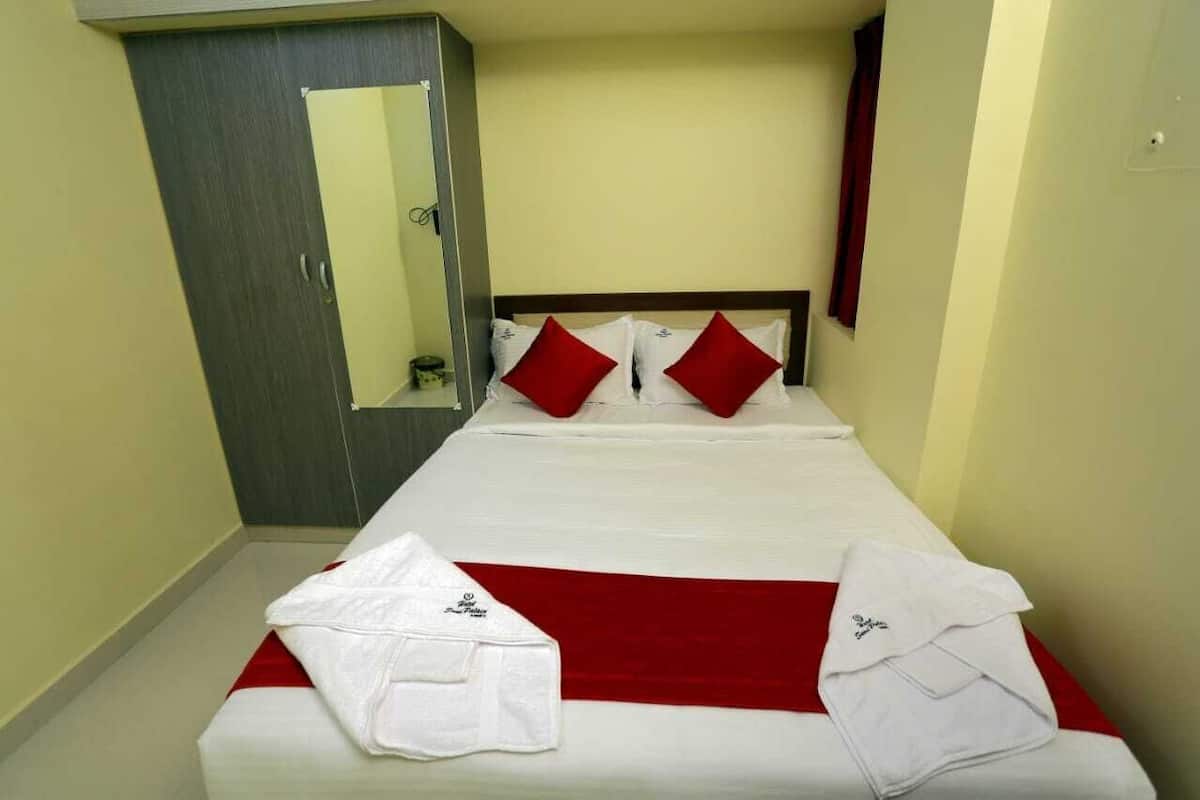 Hypo-allergenic bedding, desk, laptop workspace