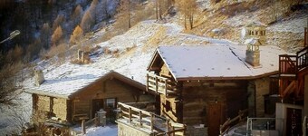 An ancient fairy-tale rascard, a chalet surrounded by nature