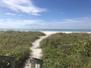 On the beach, beach towels