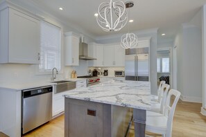 Fridge, microwave, oven, stovetop - Private Pool/Recently Built Downtown Rehoboth Beach 5BR (Rehoboth Beach)